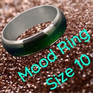Womens Mood Ring Size 10 Color Changing Jewelry Vintage Silver Border Sparkle